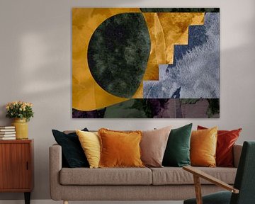 Gouden Dagdroom Wabi Sabi Abstract Modern van FRESH Fine Art