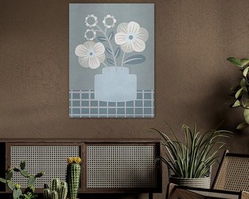 Scandinavian floral still life grey by FRESH Fine Art