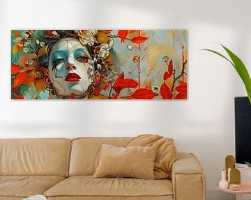 Surrealistisch Portret van Abstract Schilderij