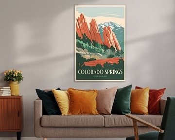 Colorado Springs, Colorado Vintage Travel Poster by Poster Art Shop