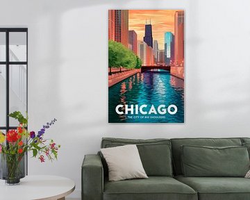 Chicago Vintage Reisposter van Poster Art Shop