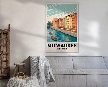 Milwaukee, Wisconsin Vintage Reisposter. van Poster Art Shop