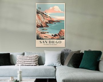 San Diego Vintage Travel Poster by Poster Art Shop