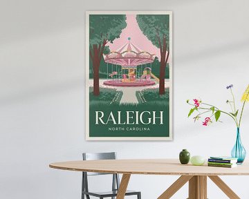 Raleigh, North Carolina Vintage Reisposter van Poster Art Shop