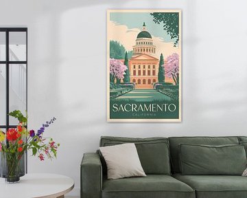 Sacramento, California Vintage Travel Poster by Poster Art Shop
