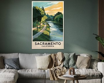 Sacramento, Californië Vintage Reisposter van Poster Art Shop