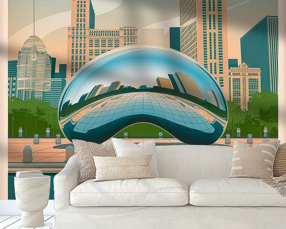 Voorbeeld van het werk in een kamer