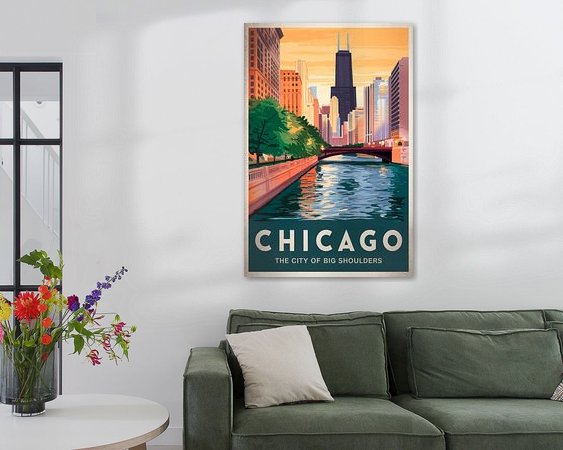 Voorbeeld van het werk in een kamer