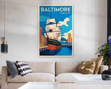 Baltimore, Maryland Vintage Reisposter van Poster Art Shop