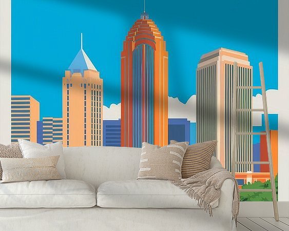 Voorbeeld van het werk in een kamer