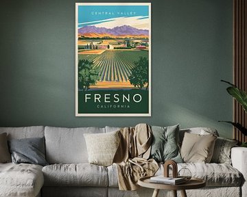 Fresno, California Vintage Travel Poster by Poster Art Shop
