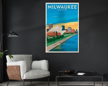 Milwaukee, Wisconsin Vintage Travel Poster by Poster Art Shop