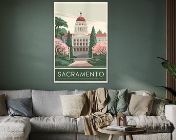 Sacramento, California Vintage Travel Poster by Poster Art Shop
