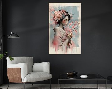 Geisha in Pink Spring van J.O. Han