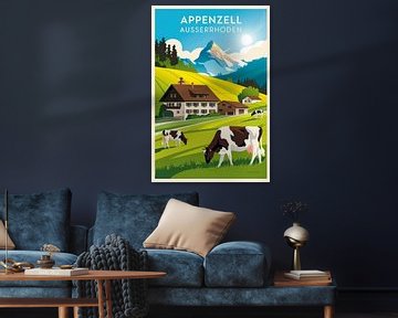 Appenzell Ausserrhoden Vintage Reisposter van Poster Art Shop