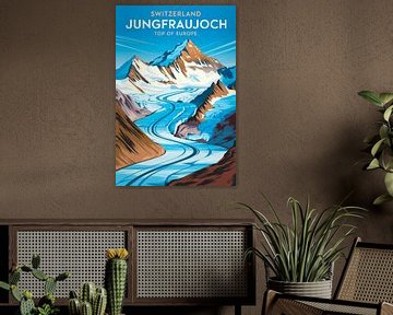 Jungfraujoch, Zwitserland Vintage Reisposter van Poster Art Shop
