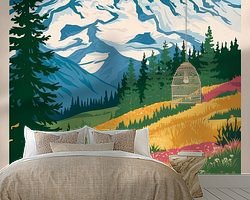 Voorbeeld van het werk in een kamer