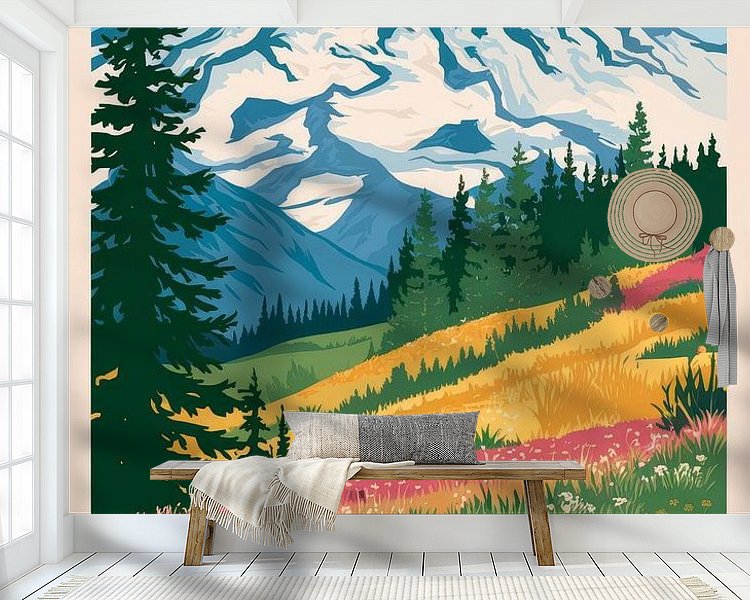 Voorbeeld van het werk in een kamer