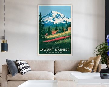 Nationaal park Mount Rainier, Washington van Poster Art Shop