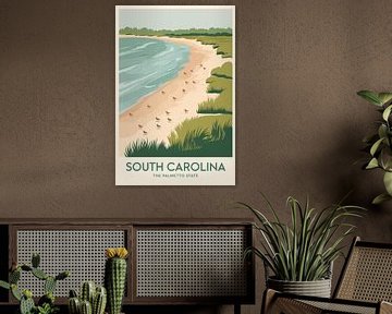 South Carolina Vintage Reisposter van Poster Art Shop