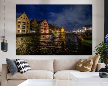 Zwolle Torbeckegracht in de avond van Sjoerd van der Wal Fotografie