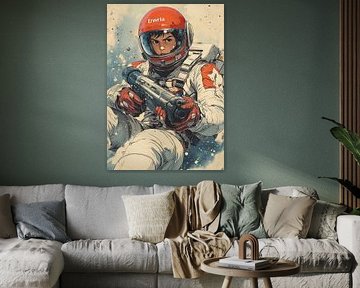 Ruimteman in Retrostijl
