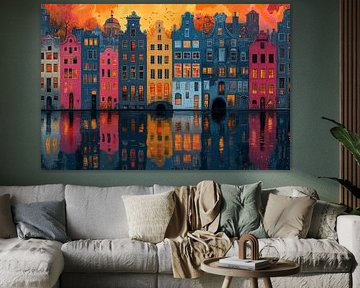 Nighttime Canal Cityscape