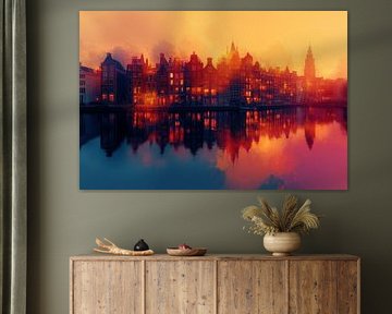 Nighttime Canal Cityscape