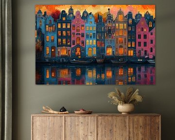 Nighttime Canal Cityscape