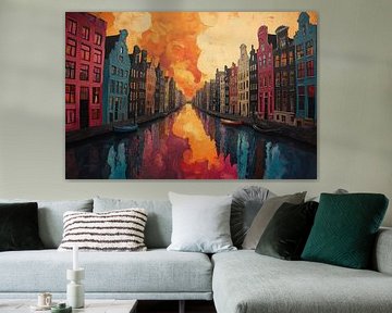 Nighttime Canal Cityscape