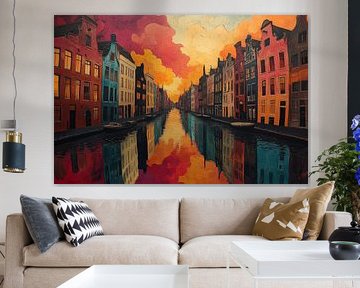 Nighttime Canal Cityscape