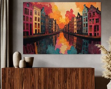 Nighttime Canal Cityscape