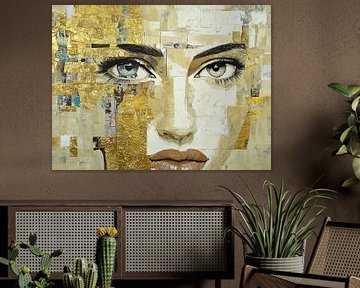 Gold Gaze van Blikvanger Schilderijen