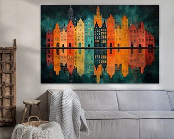 Nighttime Canal Cityscape