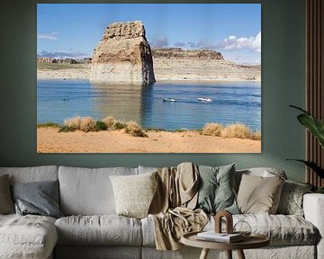 Lone Rock in Lake Powell, Utah  van Henk Alblas