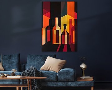 Abstract wine bottles in warm colours by Pixelbull Design