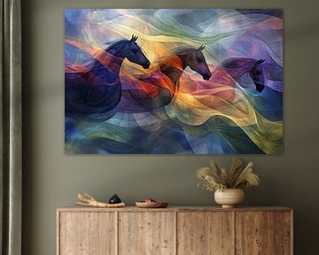 Colourful horses in motion by Imperial Art House