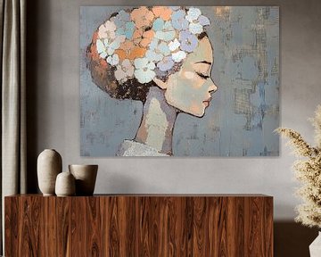 Vrouwenprofiel | Blossom Solitude van De Mooiste Kunst