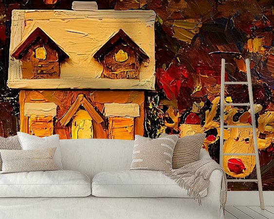 Voorbeeld van het werk in een kamer