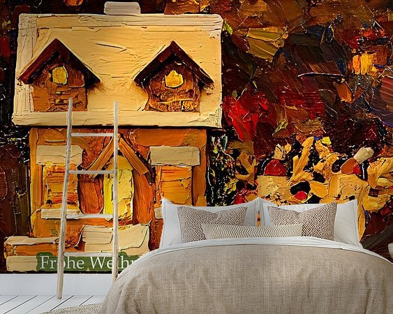 Voorbeeld van het werk in een kamer