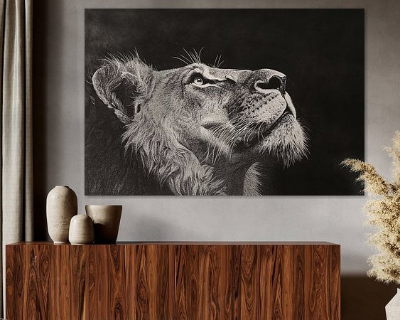 Voorbeeld van het werk in een kamer