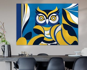 Abstracte uil in felle kleuren van Imperial Art House