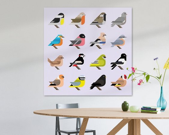 Voorbeeld van het werk in een kamer