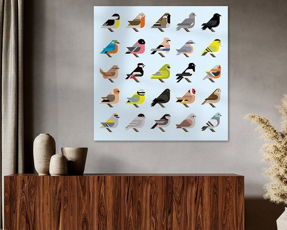 Voorbeeld van het werk in een kamer