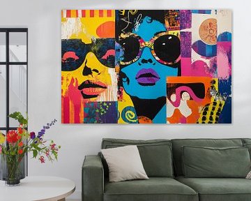 Kleurrijk popart portret van vrouw van Imperial Art House