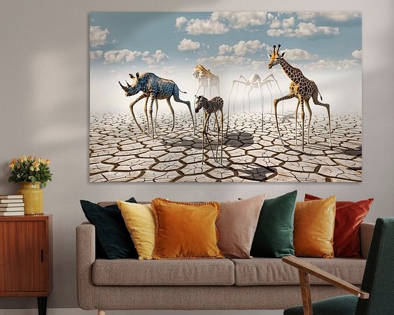 Voorbeeld van het werk in een kamer