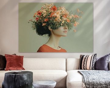 Surrealistisches Porträt mit Blumen von Imperial Art House