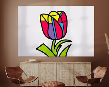 Felle pop-art tulp illustratie van Imperial Art House