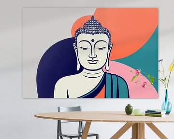 Minimalist Buddha colourful artwork by Imperial Art House