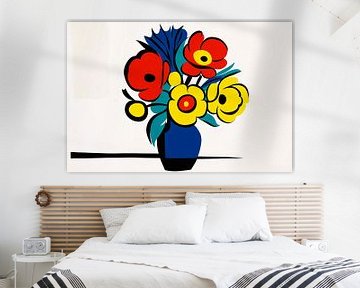 Kleurrijke bloemen in vaas van Imperial Art House